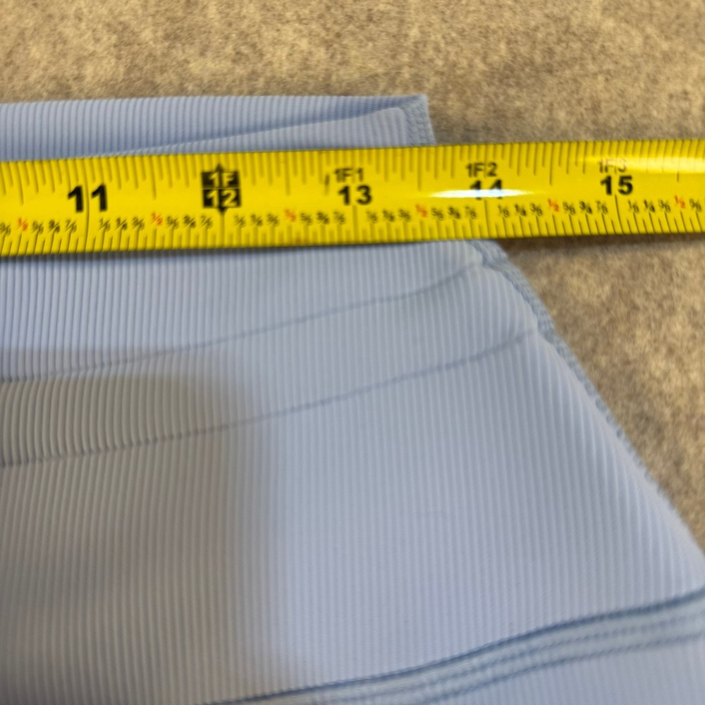 Greyson Clothiers Ribbed High Waisted Leggings Light Blue Drawstring NWT Size L - Picture 10 of 11